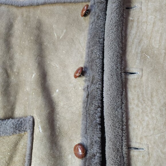 Vintage 80s Sawyer Sheepskin Shearling Leather Coat (XL-48) - Picture 12 of 12